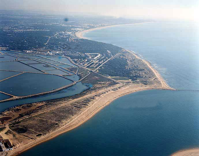 Punta de las Piedras, playa de Sancti Petri y playa de las Barrosas