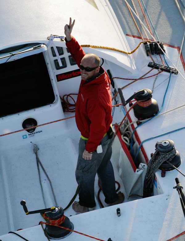 Skipper Chris Stanmore-Major a bordo del Spartan