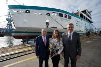  Baleària bota y bautiza en Vigo el Cap de Barbaria, su nuevo ferry híbrido diésel-eléctrico 