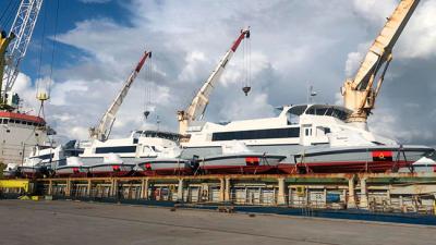 El astillero Rodman Polyships embarca 14 lanchas de alta velocidad y tres catamaranes para Angola El astillero Rodman Polyships embarca 14 lanchas de alta velocidad y tres catamaranes para Angola