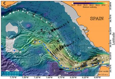 Un equipo científico liderado por el IEO estudia el recorrido de la corriente de salida del Mediterráneo con un detalle sin precedente