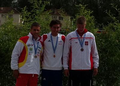 Manuel Garrido Plata en C1 Sub23 en el Campeonato de Europa.