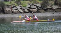 Óscar Graña y Ramón Ferro, del Kayak Tudense, no faltaron a su cita con el triunfo en C-2 en la Copa de España de maratón 