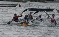 Manuel Busto gana la 2ª prueba de la Copa de España de kayak de mar, celebrada en la ría de Muros y Noia (La Coruña)