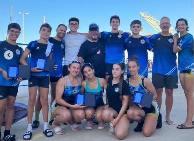 El Club Marítimo Linense logra 10 medallas en el estreno de la Liga Nacional de remo de mar Iberdrola