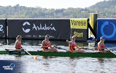 Finales B para el remo andaluz en la Copa del Mundo de Varese