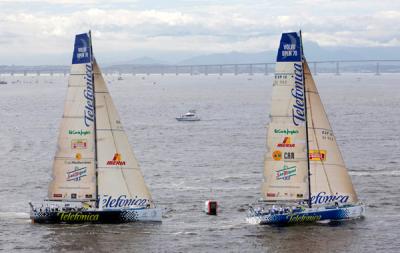 Declaraciones del equipo Telefonica tras la costera de Rio de ayer sabado