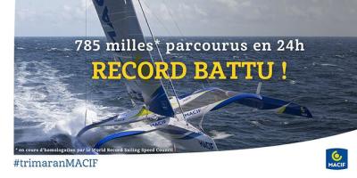 Trimarán “Macif” vuela 785 millas en 24 horas Trimarán “Macif” vuela 785 millas en 24 horas
