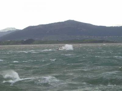 El fuerte viento del W, que superó los 38 nudos en la rachas, dejó en tierra a la flota de cruceros santanderina