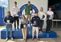 Copa de Andalucía de Techno y Raceboard.  El temporal condiciona participación y desarrollo de la prueba en aguas de la bahía gaditana.   