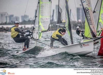 Diego Botín y Iago López se aseguran la plata en 49er en Miami Diego Botín y Iago López se aseguran la plata en 49er en Miami