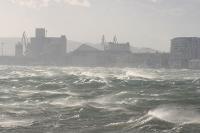 El temporal del Oeste que azotó a Santander en la mañana del domingo dejó en tierra a la flota Snipe