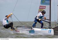 Iker Martínez y Tara Pacheco se han colgado el oro con el Nacra 17 en la Semana de Kiel