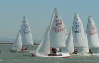 Malagueños y onubenses se destacan en la bahia de Cadiz tras la primera jornada de la I Copa de Andalucia de 420 y Snipe   