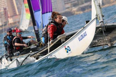 Marc Jovani y Paloma Cernetic en Hobie Cat 16 y Paula García en Optimist, Campeones Autonómicos Marc Jovani y Paloma Cernetic en Hobie Cat 16 y Paula García en Optimist, Campeones Autonómicos