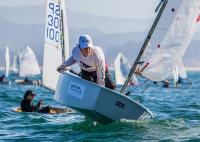 Pablo Rodríguez de Rodeira,  en cabeza del gallego de Optimist