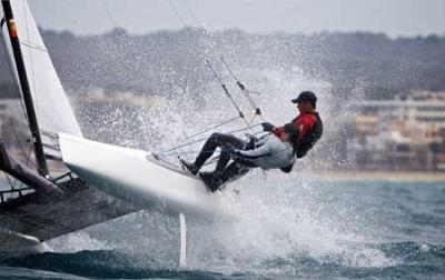 Toni Rivas y Laia Tutzó del Team Sperry vencedores de la Copa de España de catamaranes.