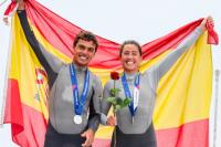 Vela olímpica: Campeonato del Mundo  Medalla de plata para Xammar y Brugman en 470 Mixto