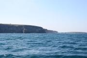 La costa de Langre. Al fondo la Isla de Santa Marina