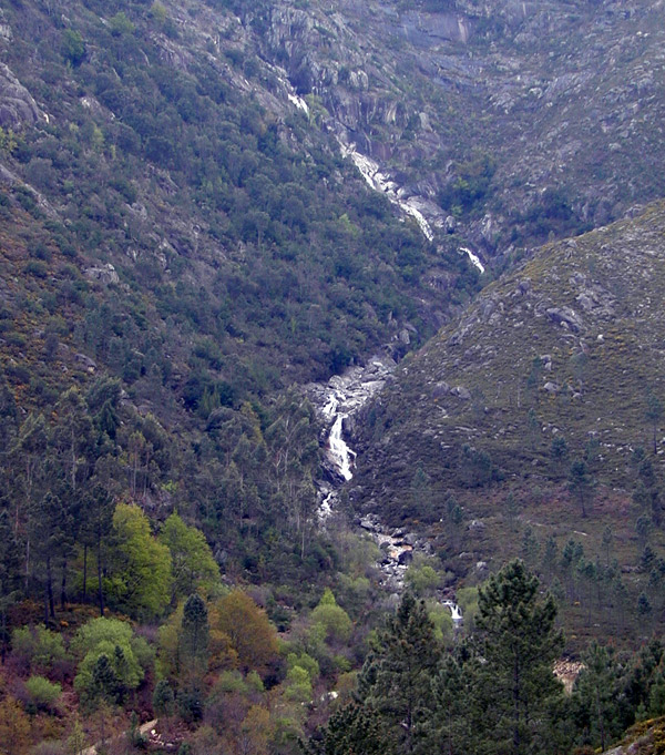 Afluentes en bajada por el valle desembocando en cascada Afluentes en bajada por el valle desembocando en cascada
