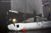 Jan Kees Lampe a bordo del 40" La Promesse, cruzó la línea de meta en Newport, Rhode Island, ganando la Ostar 2009